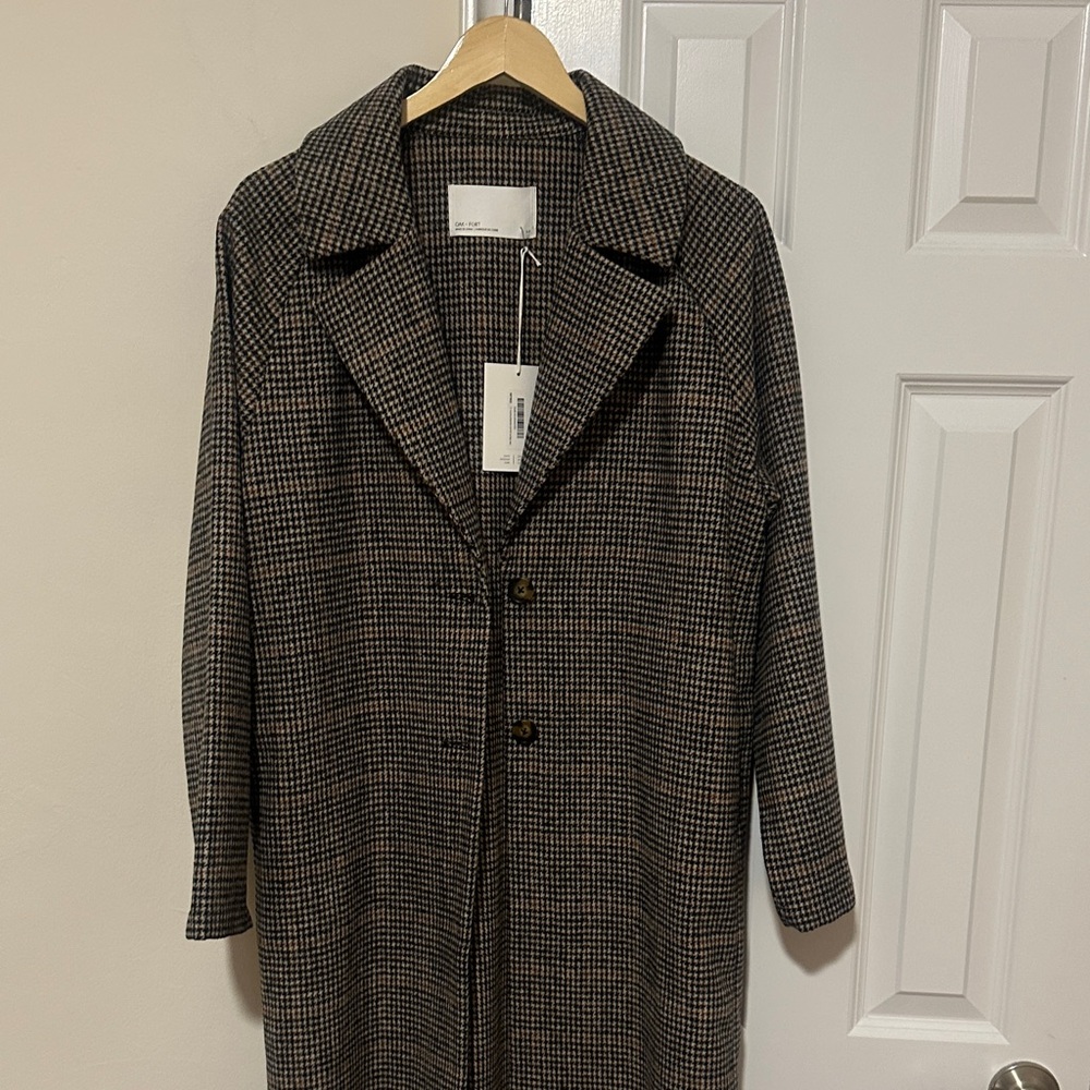 Oak + Fort Women's Houndstooth Coat NWT